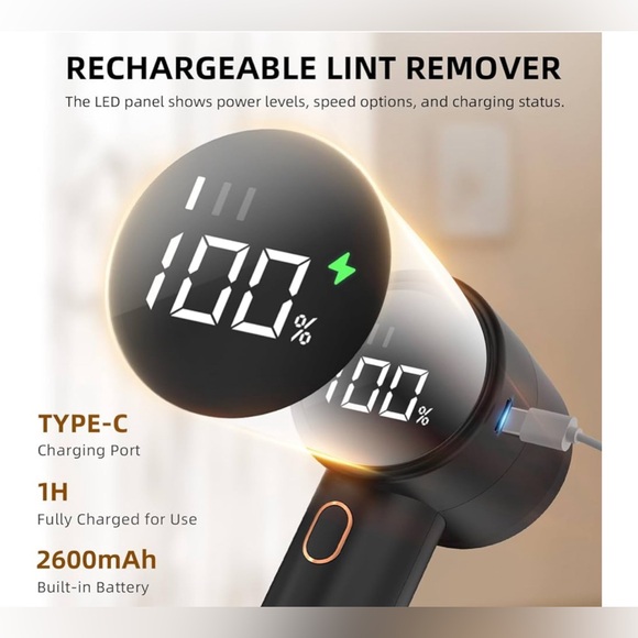 Black Electric Lint Remover-LED Display - Picture 2 of 7